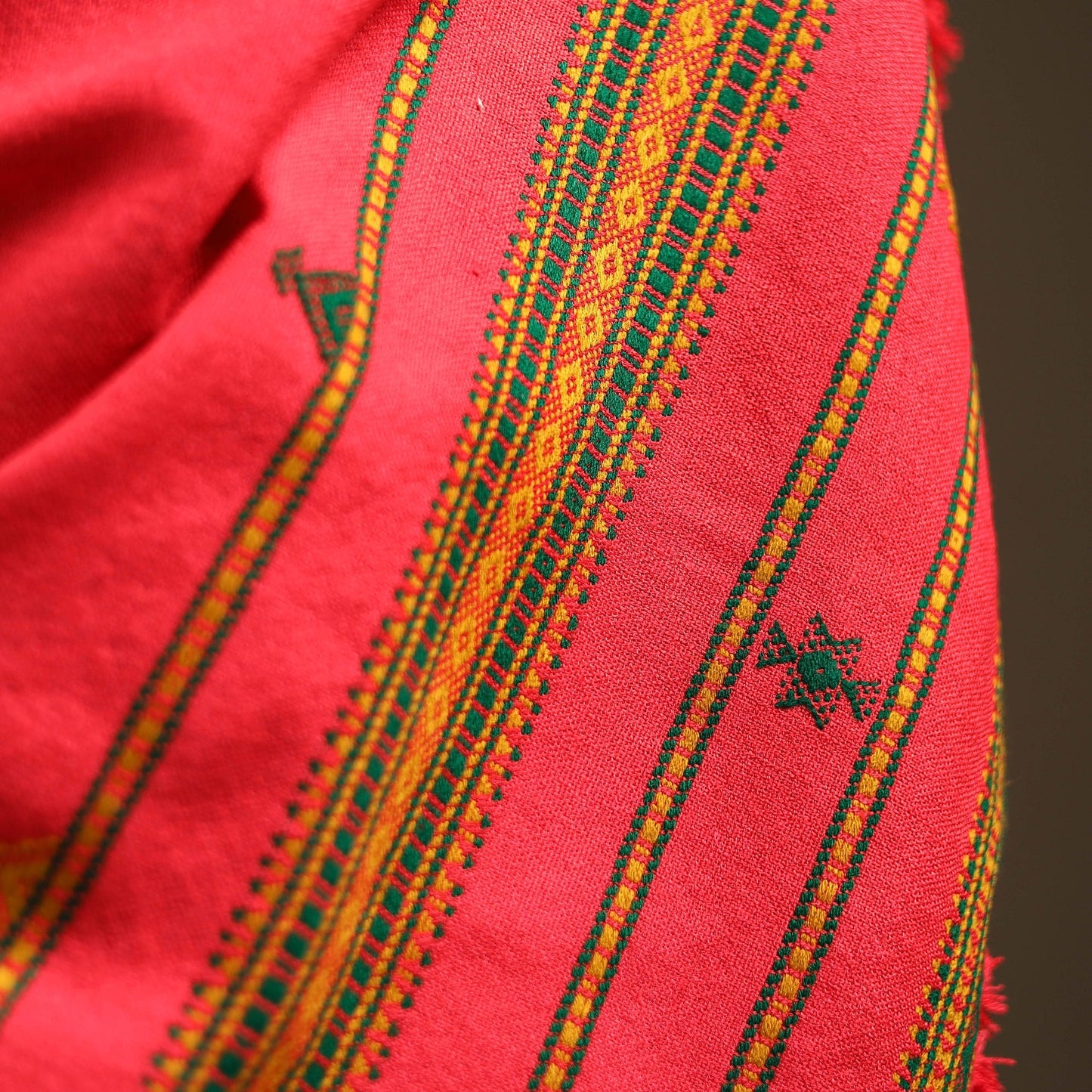 Kutch bhujodi handwoven mirror work wool shawl 34