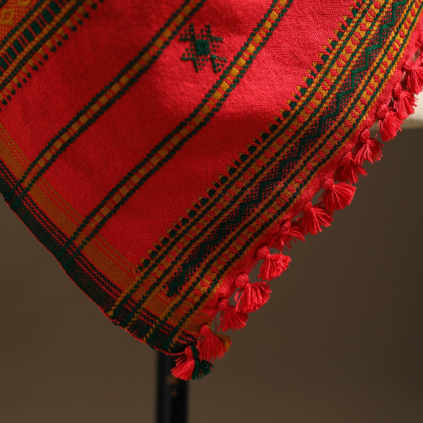 Kutch bhujodi handwoven mirror work wool shawl 34