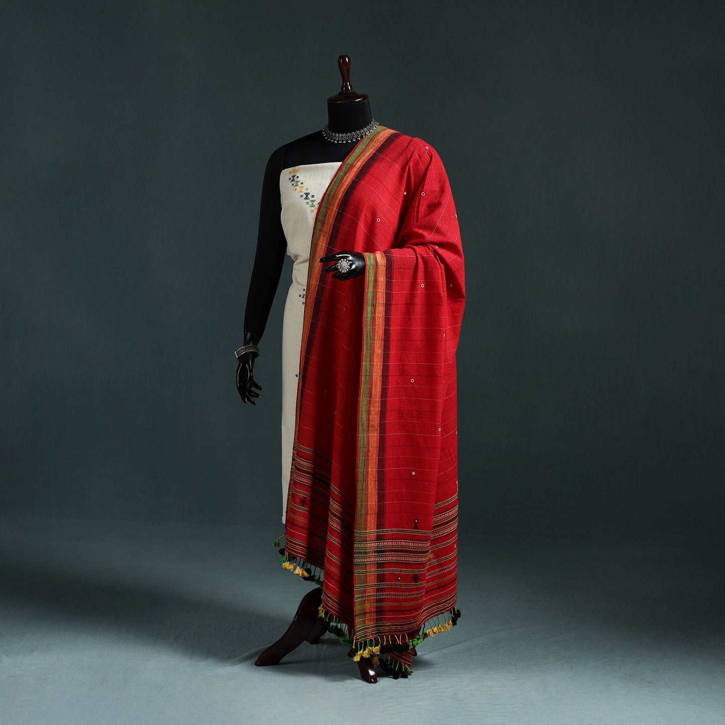 Kutch bhujodi handwoven mirror work organic kala cotton