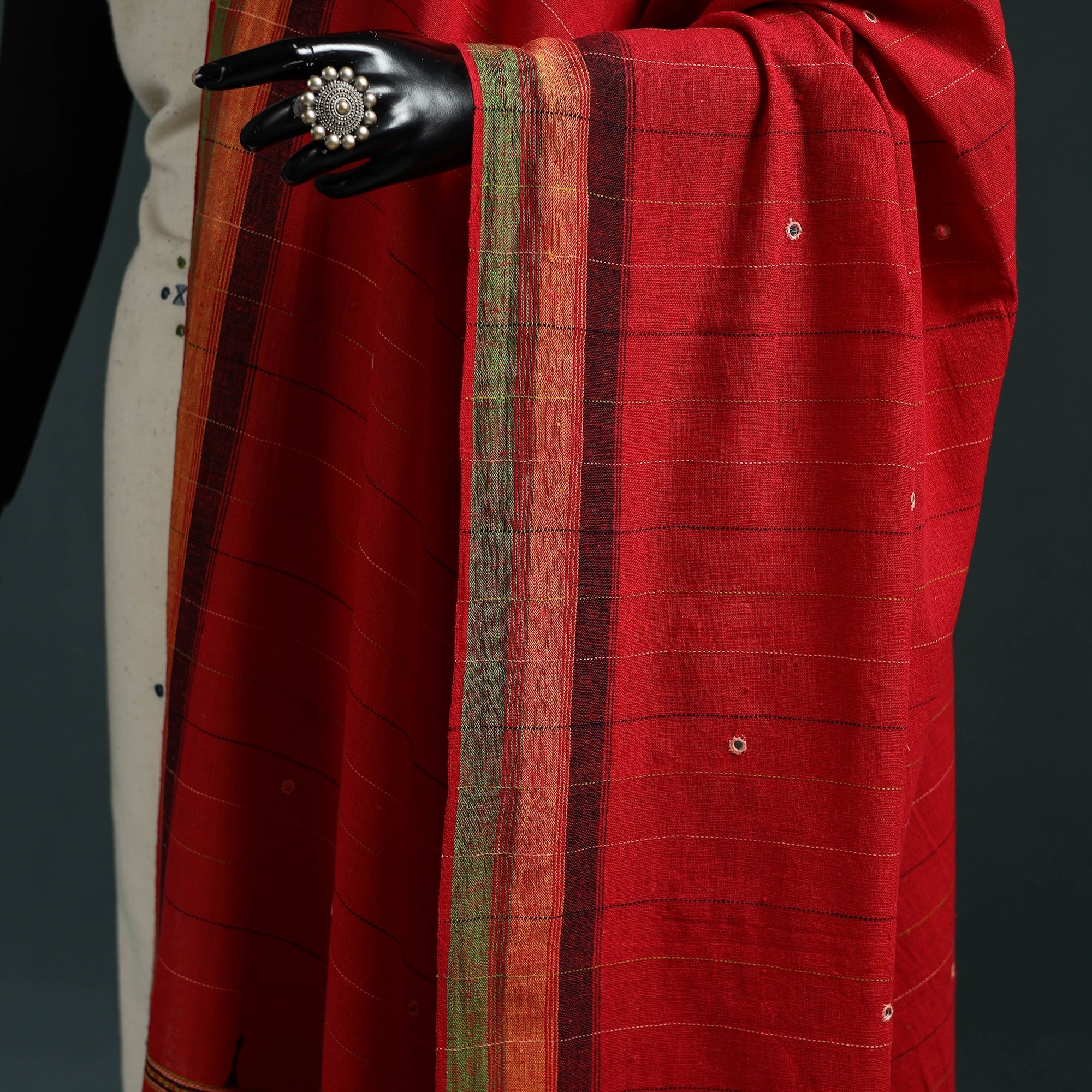 Kutch bhujodi handwoven mirror work organic kala cotton