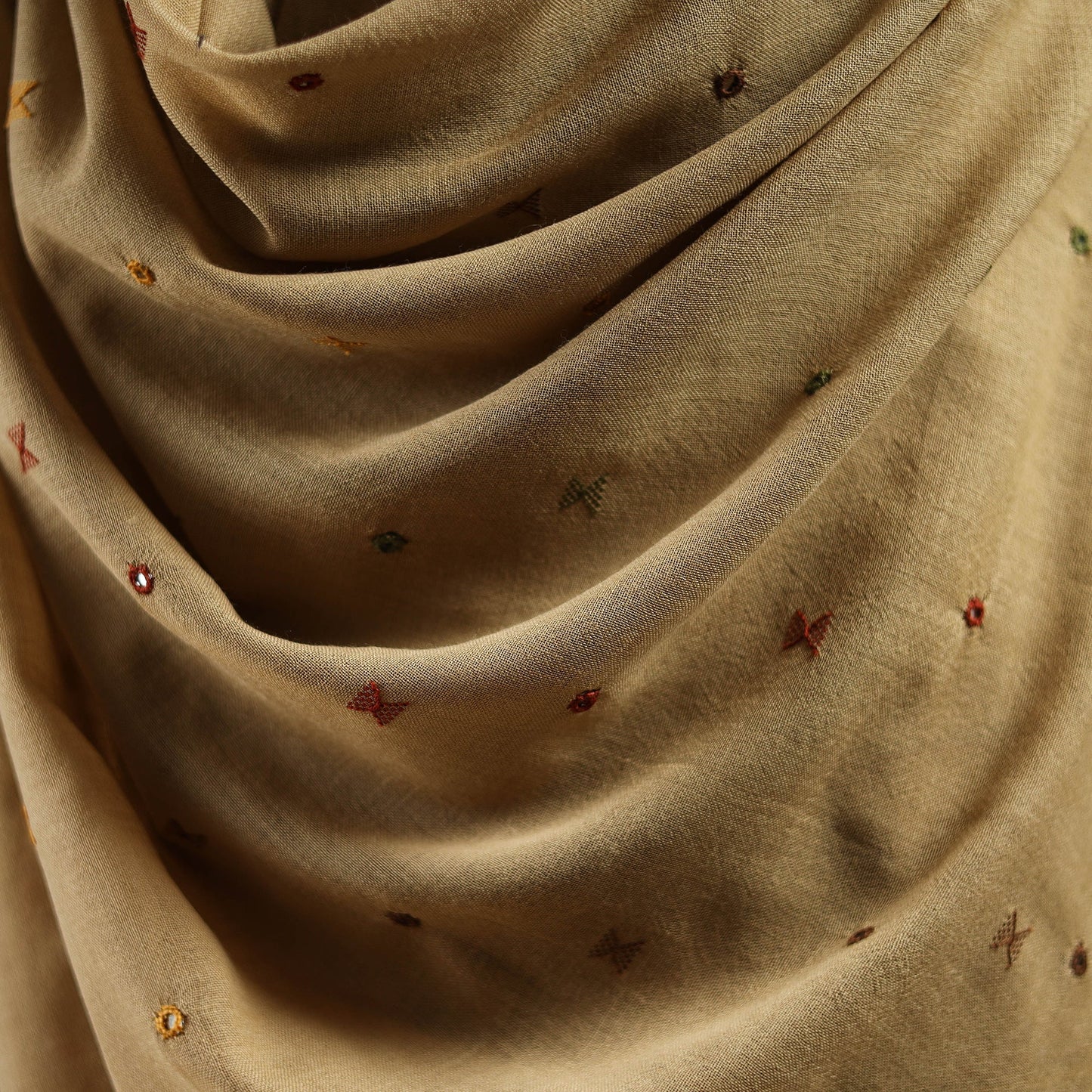 Kutch bhujodi mirror work handwoven merino wool shawl 27