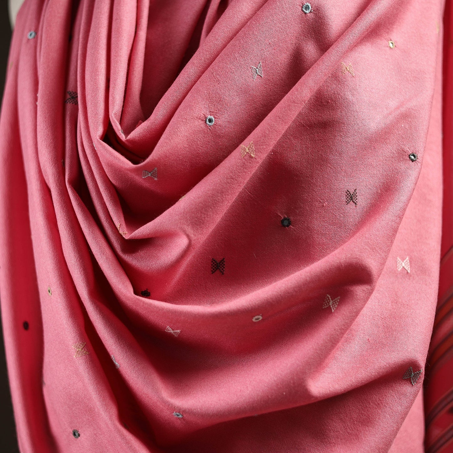 Kutch bhujodi mirror work handwoven merino wool shawl 30