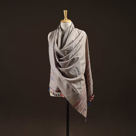 Kutch bhujodi mirror work handwoven merino wool shawl 32