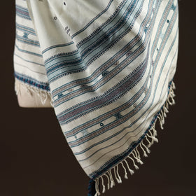 Kutch bhujodi mirror work handwoven merino wool shawl 33