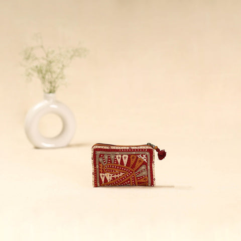 Kutch dhebariya qatab hand embroidered coin pouch 134