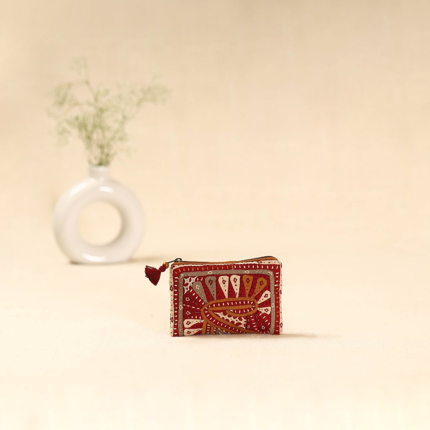 Kutch dhebariya qatab hand embroidered coin pouch 134