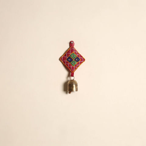 Kutch embroidery copper coated iron bell keychain 03
