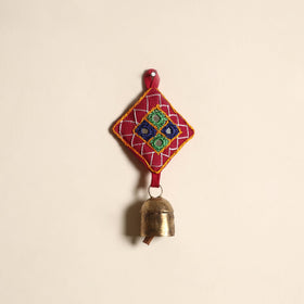 Kutch embroidery copper coated iron bell keychain 03