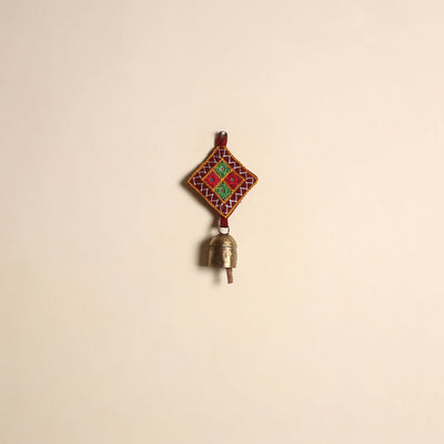 Kutch embroidery copper coated iron bell keychain 06