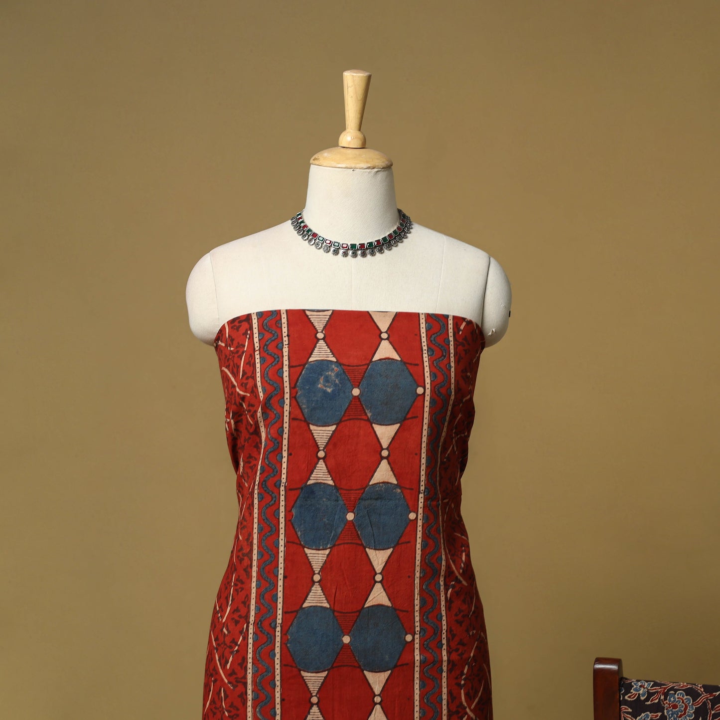 Kutch hand natural dyed 3pc unstitched dress material 28