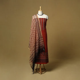 Kutch hand natural dyed 3pc unstitched dress material 16
