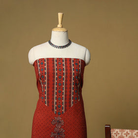 Kutch hand natural dyed 3pc unstitched dress material 16