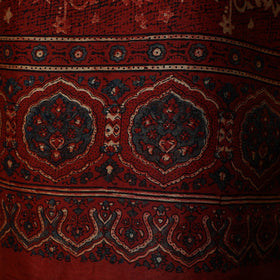 Kutch hand block ajrakh print natural dyed chanderi silk