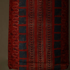 Kutch hand block ajrakh print natural dyed chanderi silk