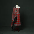 Kutch hand block ajrakh print natural dyed chanderi silk