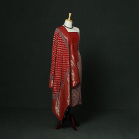 Kutch hand block ajrakh print natural dyed dola silk zari