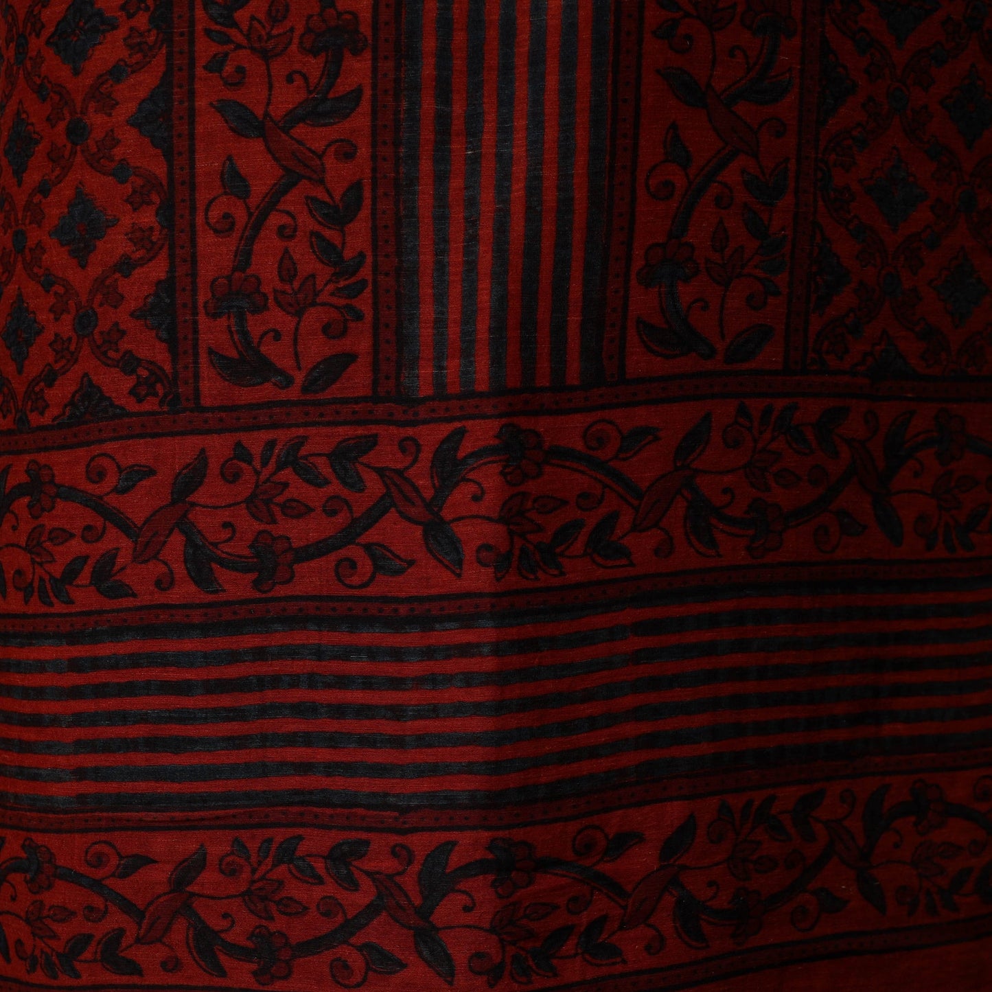 Kutch hand block ajrakh print natural dyed linen 2pc