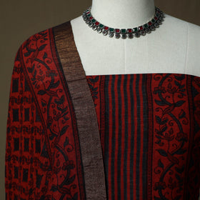 Kutch hand block ajrakh print natural dyed linen 2pc