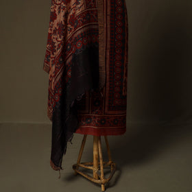 Kutch hand block ajrakh print natural dyed linen 2pc