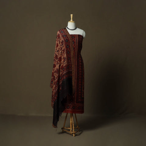 Kutch hand block ajrakh print natural dyed linen 2pc