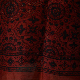 Kutch hand block ajrakh print natural dyed linen 2pc