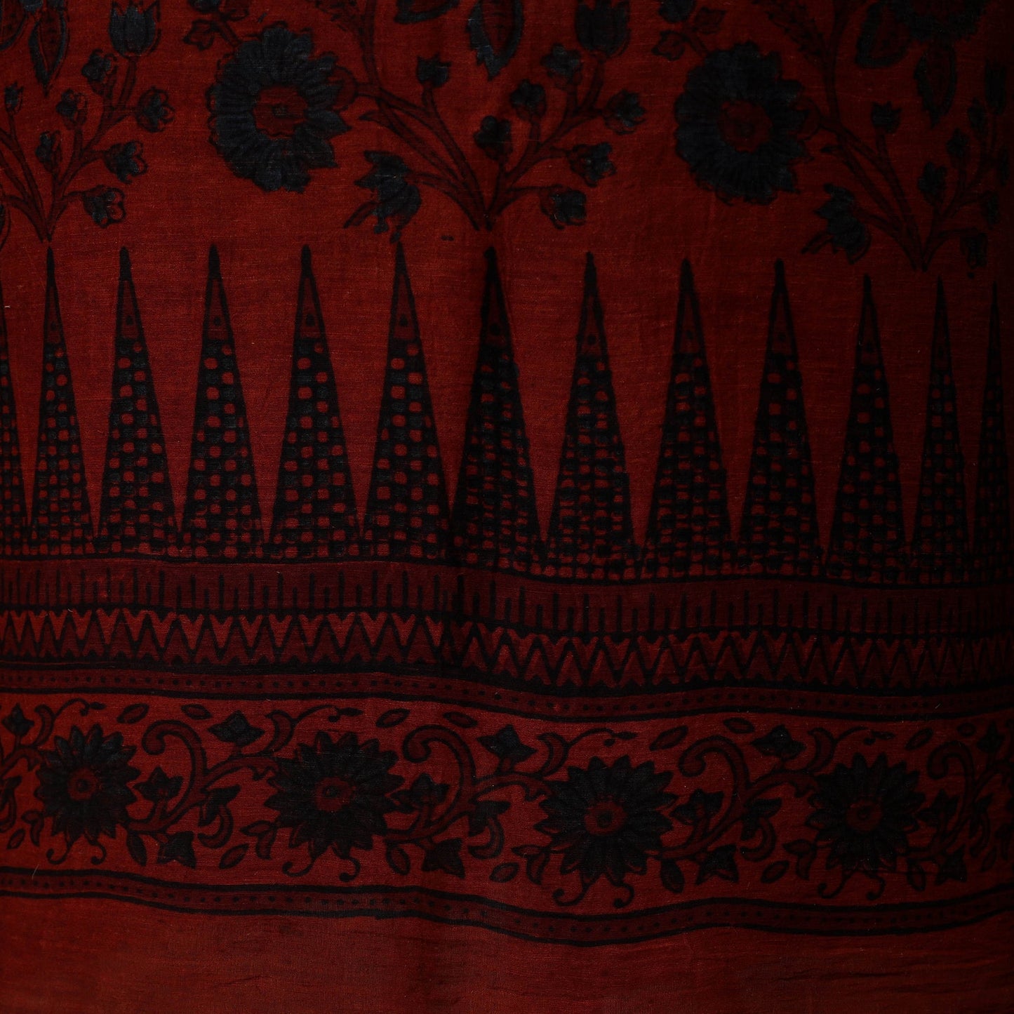 Kutch hand block ajrakh print natural dyed linen 2pc