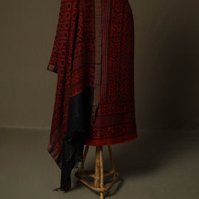 Kutch hand block ajrakh print natural dyed linen 2pc