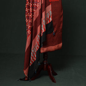 Kutch hand block ajrakh print natural dyed modal silk 2pc