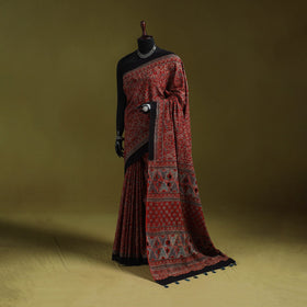 Kutch hand block print natural dyed pure mul cotton ajrakh