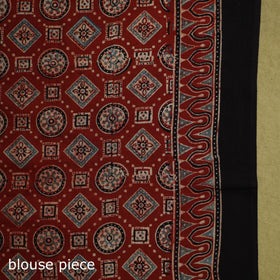 Kutch hand block print natural dyed pure mul cotton ajrakh