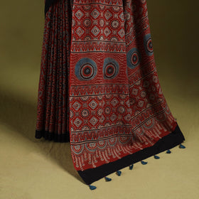 Kutch hand block print natural dyed pure mul cotton ajrakh