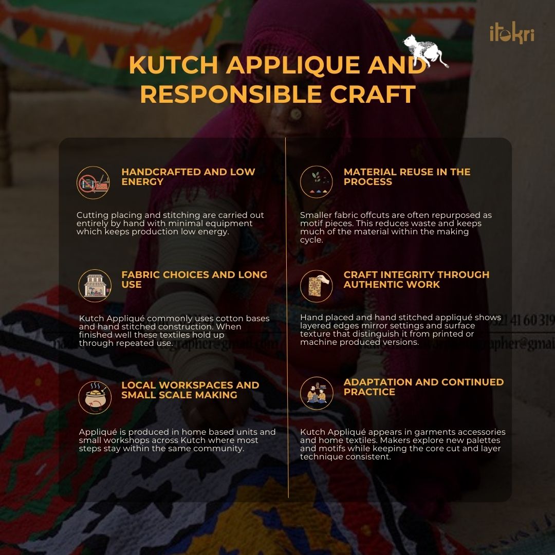 Red - kutch hand embroidery quilted applique flower cushion