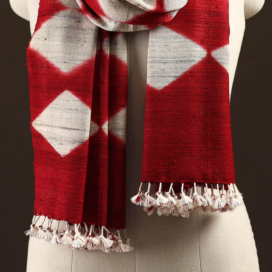 Kutch handwoven clamp dyed merino wool x katia silk shibori