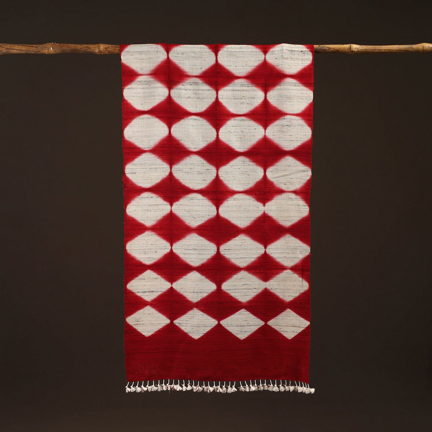 Kutch handwoven clamp dyed merino wool x katia silk shibori