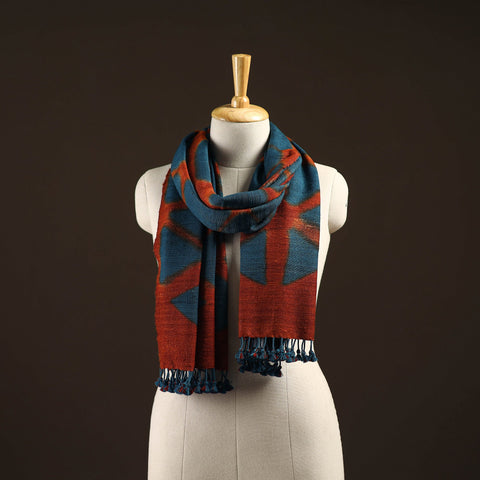 Kutch handwoven clamp dyed merino wool x katia silk shibori