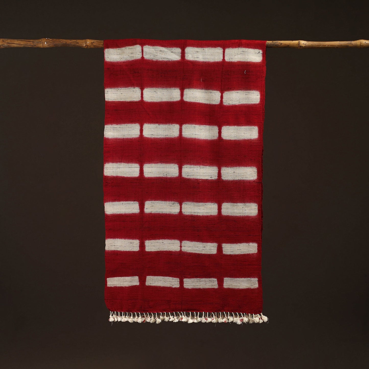 Kutch handwoven clamp dyed merino wool x katia silk shibori