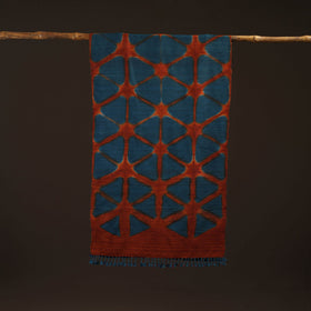 Kutch handwoven clamp dyed merino wool x katia silk shibori