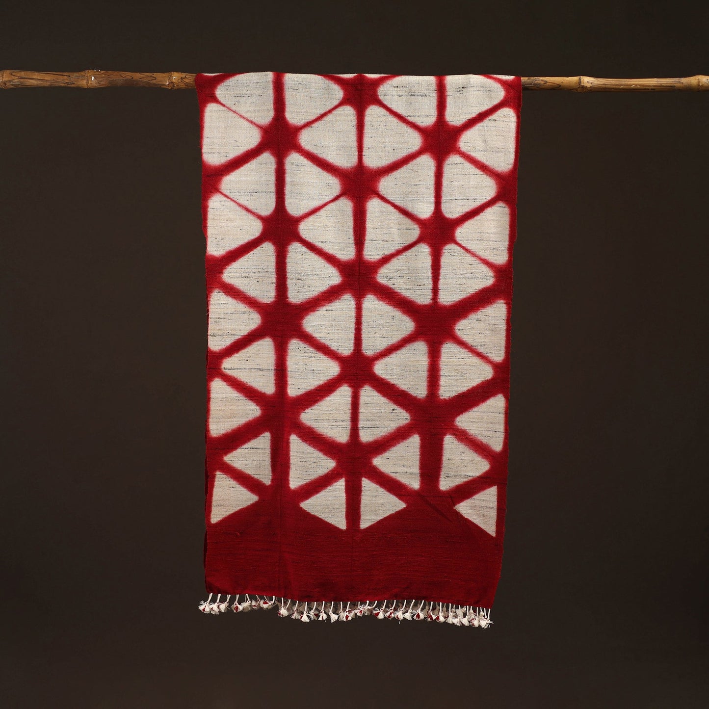 Kutch handwoven clamp dyed merino wool x katia silk shibori