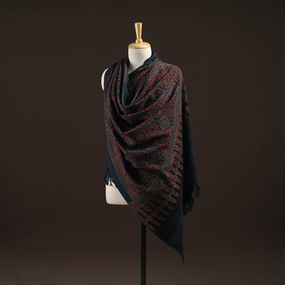 Kutch handwoven hand merino wool shawl 05 - handcrafted