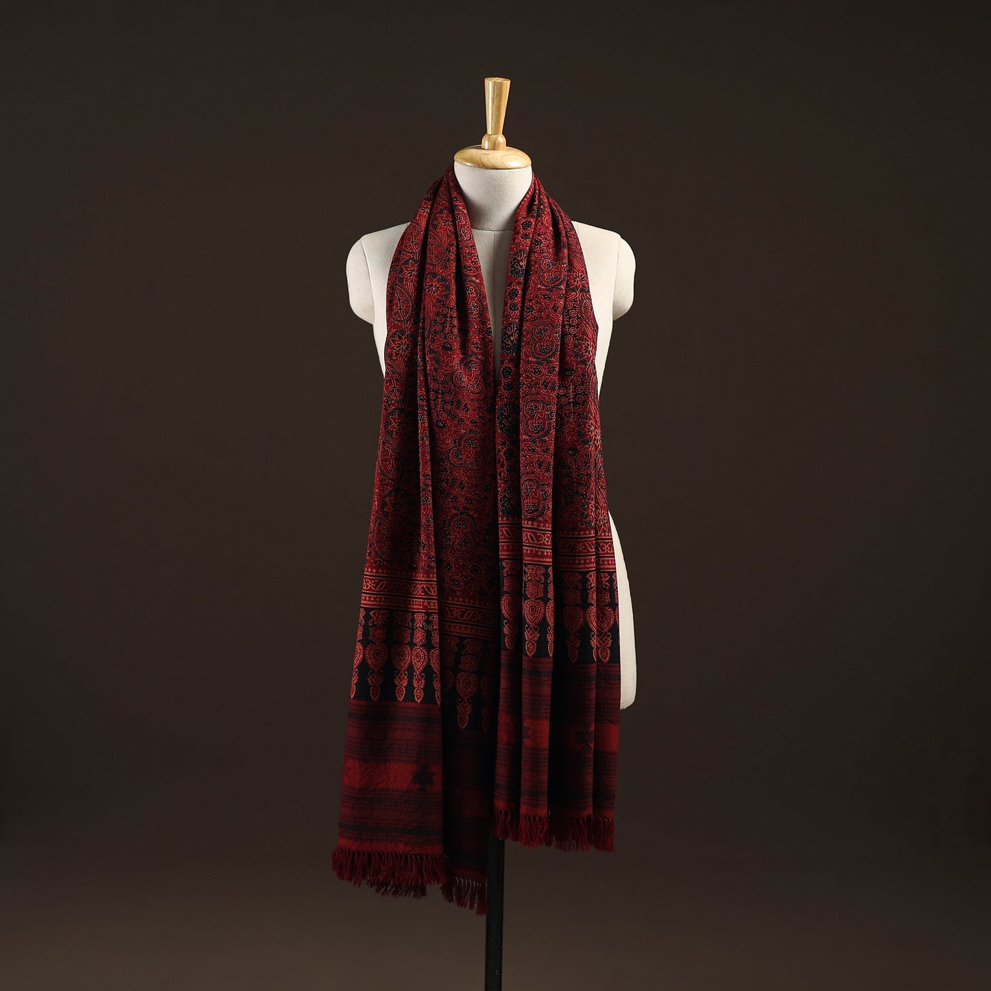 Kutch handwoven hand merino wool shawl 15 - handcrafted