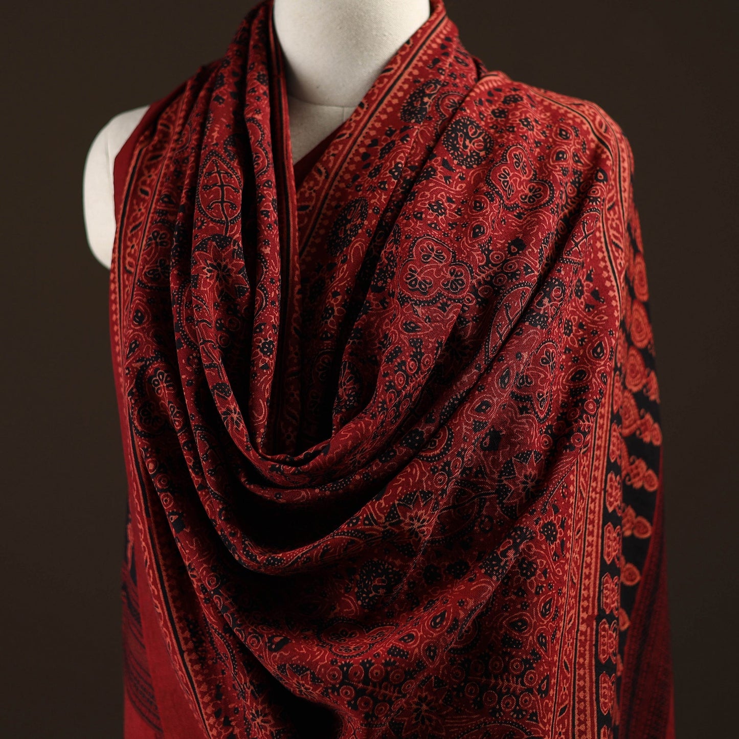 Kutch handwoven hand merino wool shawl 15 - handcrafted