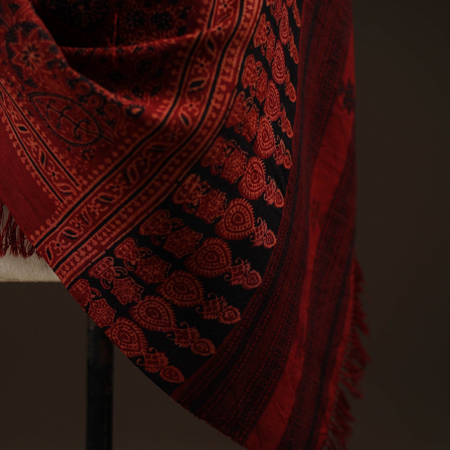 Kutch handwoven hand merino wool shawl 15 - handcrafted