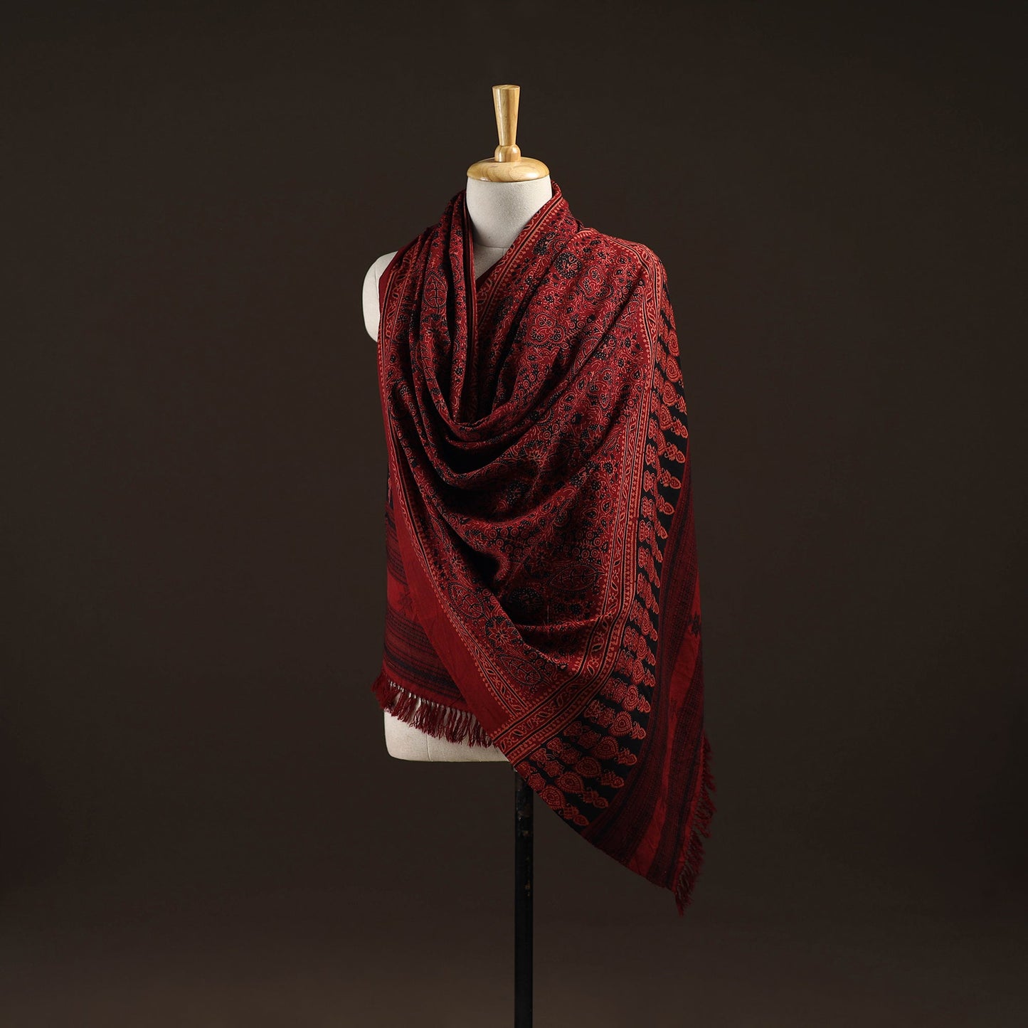 Kutch handwoven hand merino wool shawl 15 - handcrafted