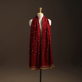 Kutch handwoven merino wool bandhani tie-dye shawl 02