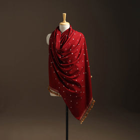 Kutch handwoven merino wool bandhani tie-dye shawl 02