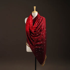 Kutch handwoven merino wool bandhani tie-dye shawl 138