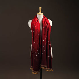 Kutch handwoven merino wool bandhani tie-dye shawl 138