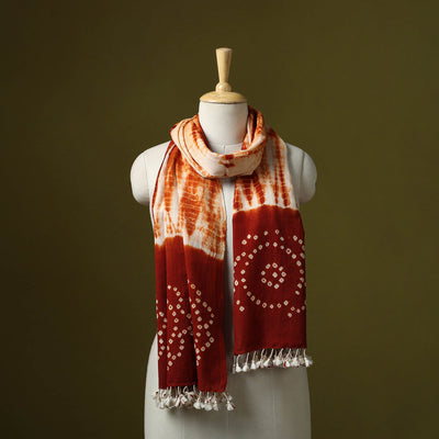 Kutch handwoven merino wool shibori & bandhani stole 46