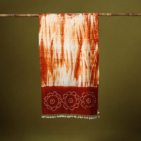 Kutch handwoven merino wool shibori & bandhani stole 46