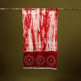 Kutch handwoven merino wool shibori & bandhani stole 48
